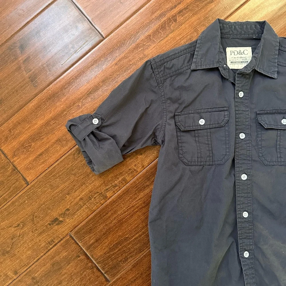 PD&C Boys Long Sleeve Button Down Utility Shirt - Size XL (7)